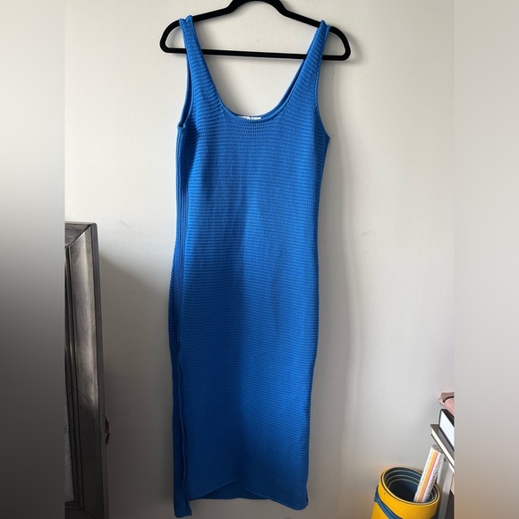 FRAME Blue Crochet Midi Dress Small - Picture 7 of 9